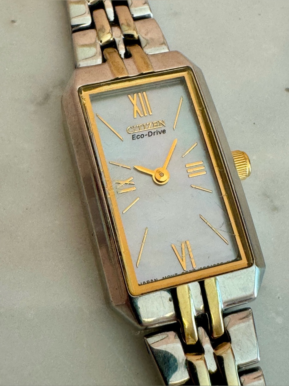 Citizen Eco-Drive Two-Tone Delicate Watch - Silver & Gold, Mother-of-Pearl Face